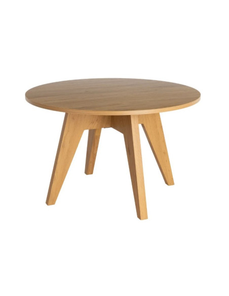 Table à manger ronde effet bois – 120 cm