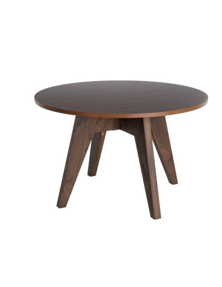Table à manger ronde effet bois – 120 cm