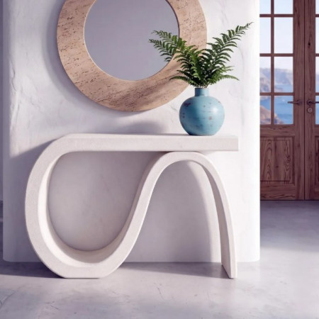 Console design blanche aux formes...