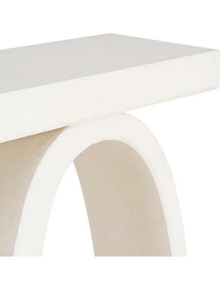 Console design blanche aux formes organiques 115 cm