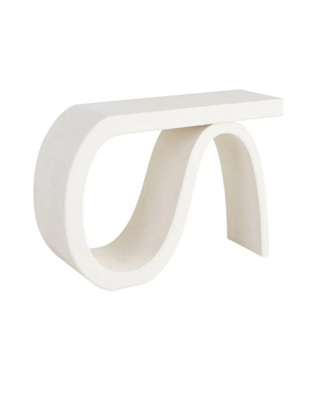 Console design blanche aux formes organiques 115 cm