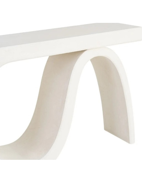 Console design blanche aux formes organiques 115 cm