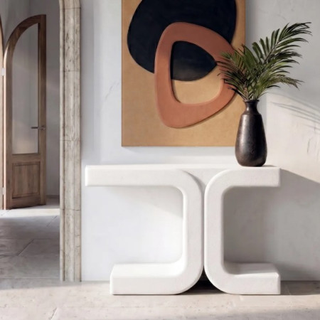 Console design blanche aux formes...