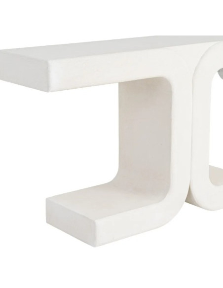 Console design blanche aux formes arrondies – 120 cm