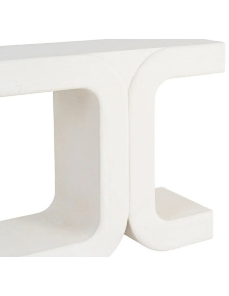 Console design blanche aux formes arrondies – 120 cm