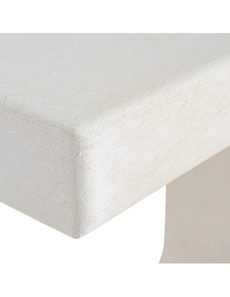 Console design blanche aux formes arrondies – 120 cm