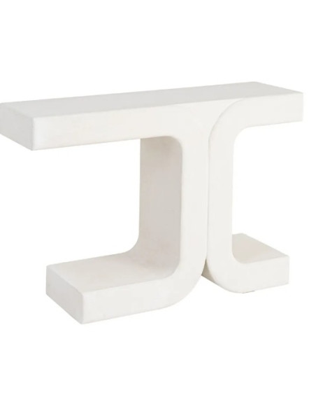 Console design blanche aux formes arrondies – 120 cm