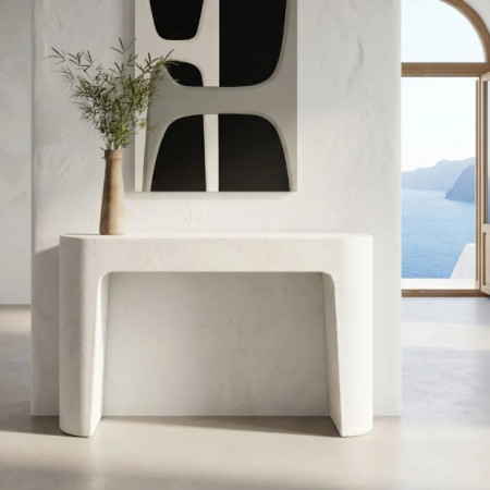 Console design blanche aux formes...