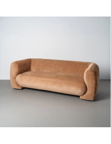 Canapé arrondi 3 places en tissu – 226 cm