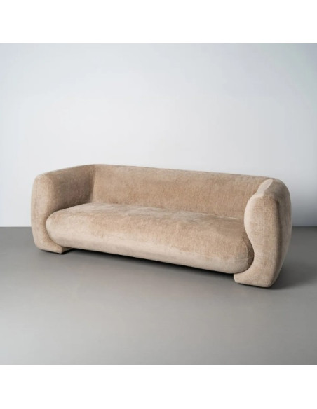 Canapé arrondi 3 places en tissu – 226 cm