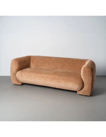 Canapé arrondi 3 places en tissu – 226 cm