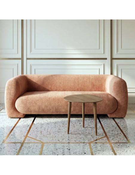 Canapé arrondi 3 places en tissu – 226 cm