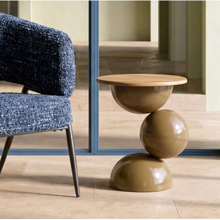 Bout de canapé design en bois et...