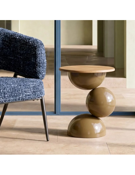 Bout de canapé design en bois et métal – 2 coloris