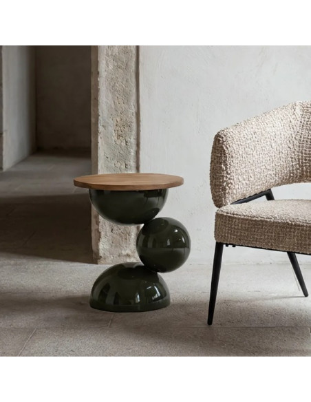 Bout de canapé design en bois et métal – 2 coloris