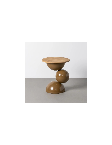 Bout de canapé design en bois et métal – 2 coloris