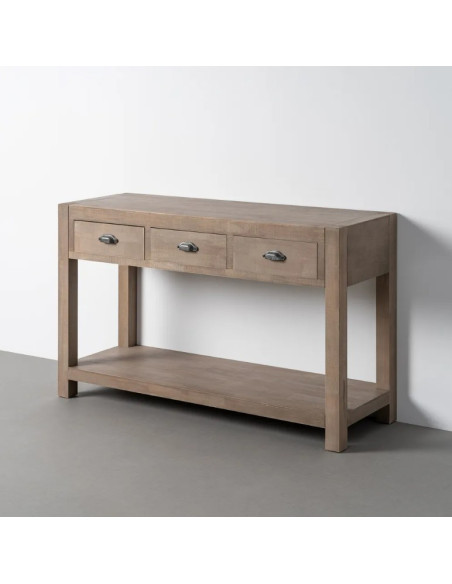 Console en bois naturel 3 tiroirs COTTAGE – 135 cm