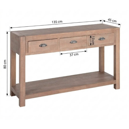 Console en bois naturel 3 tiroirs...