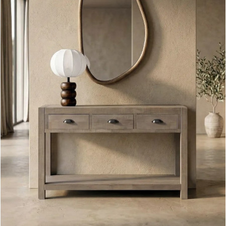 Console en bois naturel 3 tiroirs...
