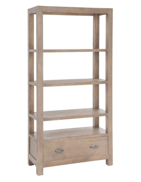 Bibliothèque en bois de pin naturel COTTAGE – 180 cm