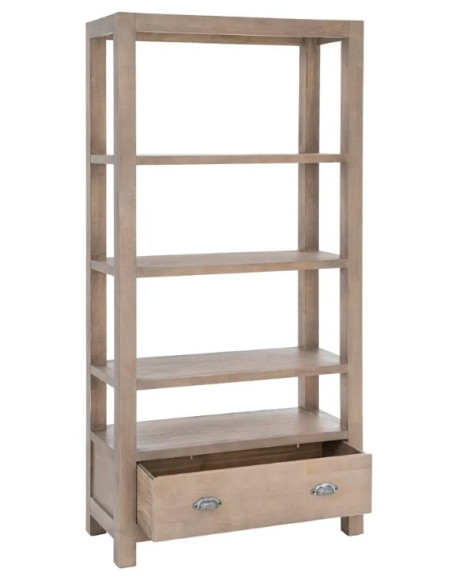 Bibliothèque en bois de pin naturel COTTAGE – 180 cm