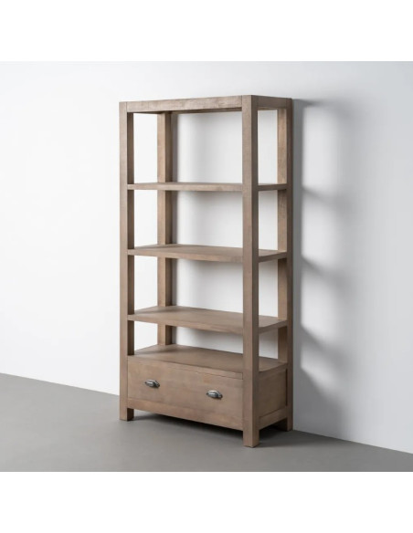 Bibliothèque en bois de pin naturel COTTAGE – 180 cm