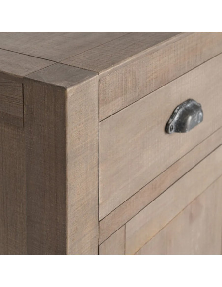 Buffet en bois de pin naturel 3 portes COTTAGE – 140 cm