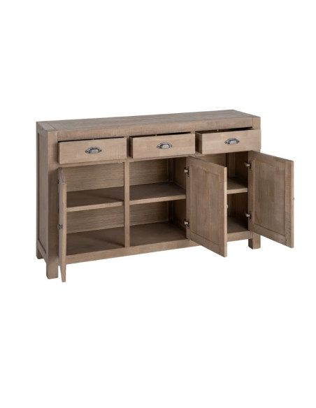 Buffet en bois de pin naturel 3 portes COTTAGE – 140 cm