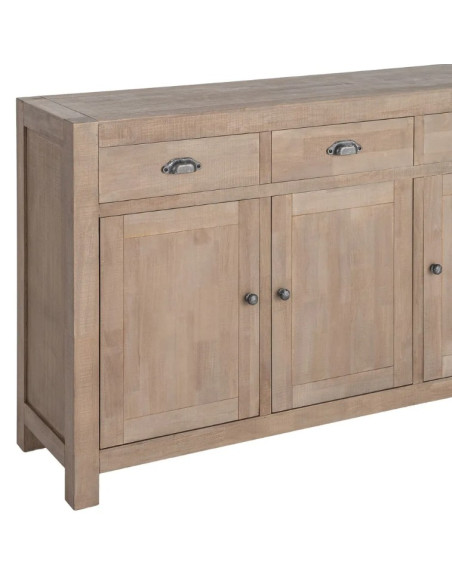 Buffet en bois de pin naturel 3 portes COTTAGE – 140 cm