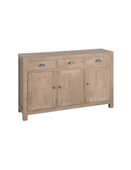 Buffet en bois de pin naturel 3 portes COTTAGE – 140 cm