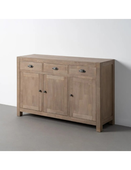 Buffet en bois de pin naturel 3 portes COTTAGE – 140 cm