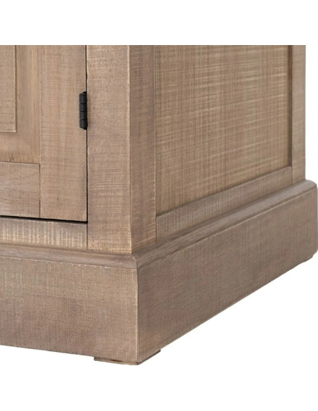 Vitrine en bois de pin naturel et noir COTTAGE – 198 cm