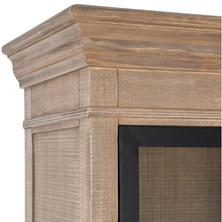 Vitrine en bois de pin naturel et...