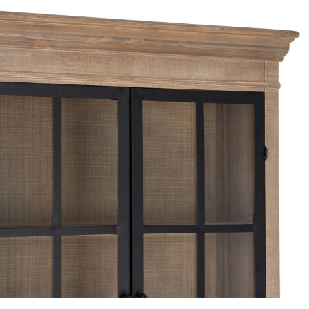 Vitrine en bois de pin naturel et...