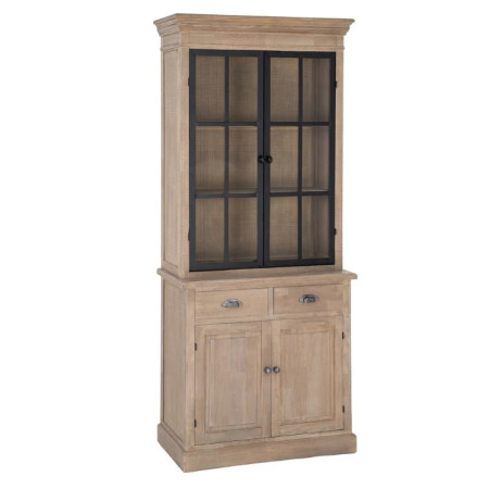 Vitrine en bois de pin naturel et...
