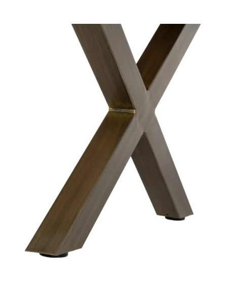 Table basse rectangulaire effet bois et métal – 110 cm