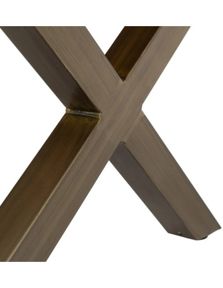 Table basse rectangulaire effet bois et métal – 110 cm