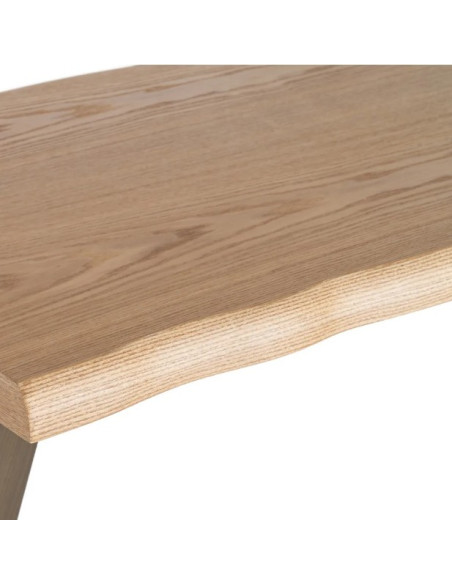 Table basse rectangulaire effet bois et métal – 110 cm