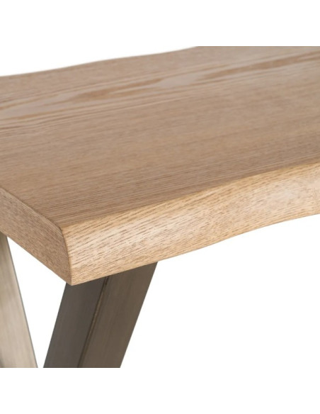 Console bois et métal 110 cm – Piètement croisé
