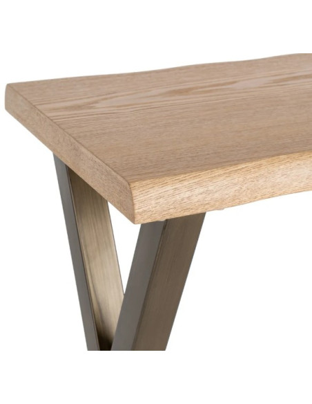 Console bois et métal 110 cm – Piètement croisé
