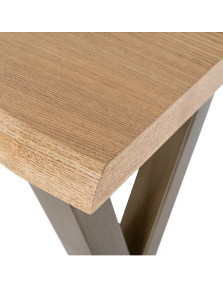Console bois et métal 110 cm – Piètement croisé