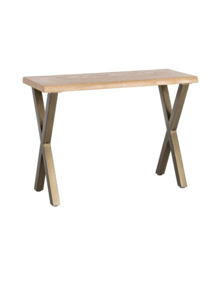 Console bois et métal 110 cm – Piètement croisé