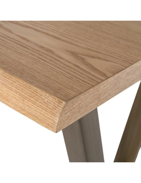 Table haute bois et métal 110 cm – Piètement croisé