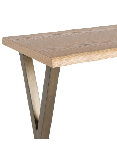 Table haute bois et métal 110 cm – Piètement croisé