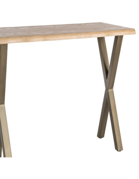 Table haute bois et métal 110 cm – Piètement croisé