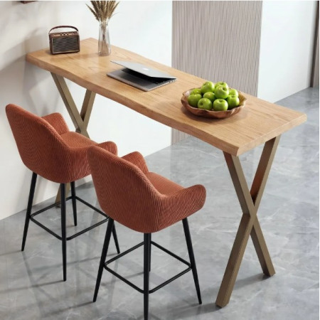 Table haute bois et métal 110 cm –...
