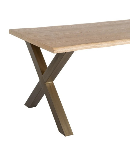 Table à manger bois et métal 180 cm – Piètement croisé