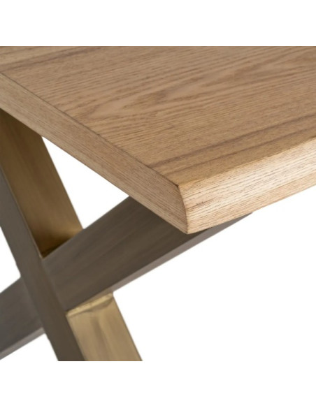 Table à manger bois et métal 180 cm – Piètement croisé