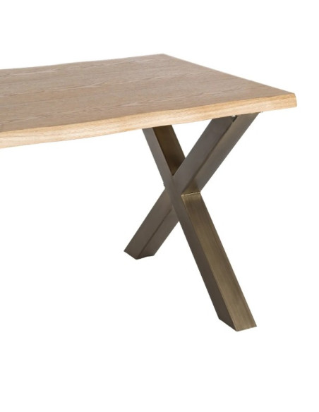 Table à manger bois et métal 180 cm – Piètement croisé