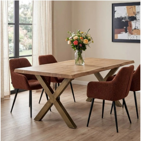 Table à manger bois et métal 180 cm –...